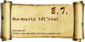 Burdovits Törtel névjegykártya